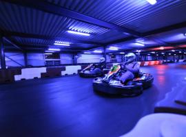 Indoor go karting in a modern arena